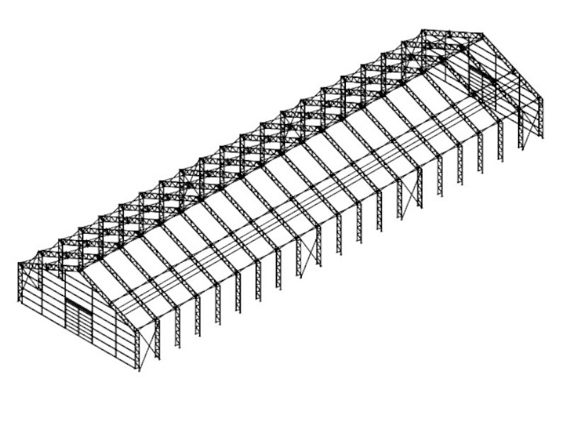 Шатровый ангар чертеж