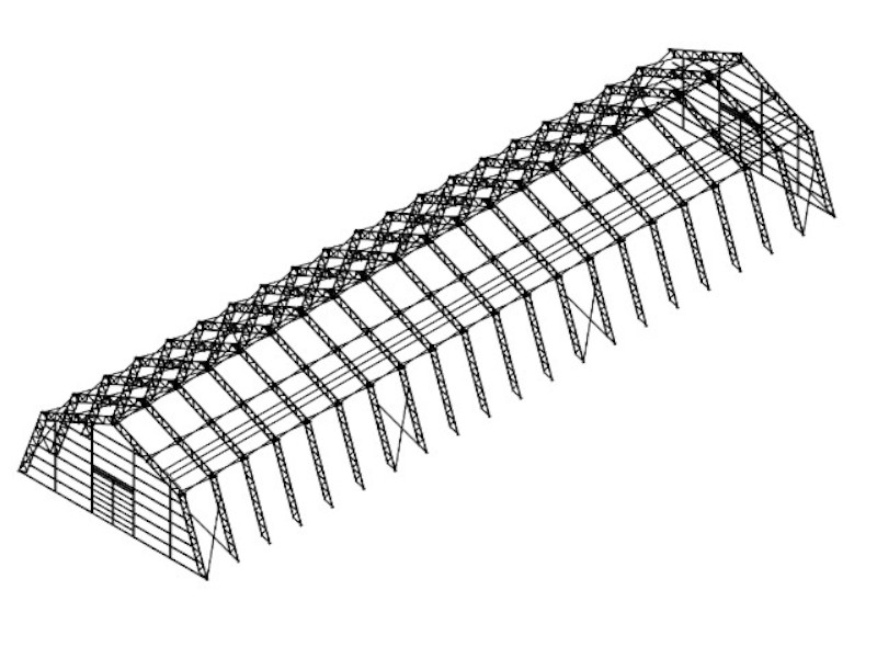 Шатровый ангар чертеж